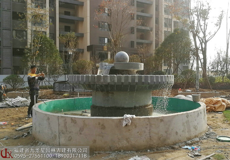 石雕风水球喷泉