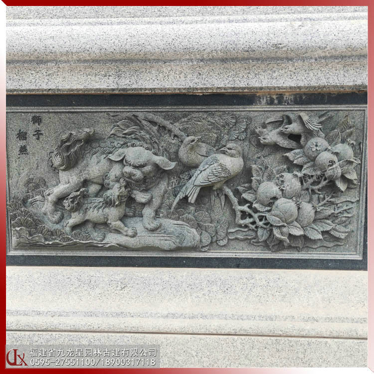 石榴花石雕浮雕图片
