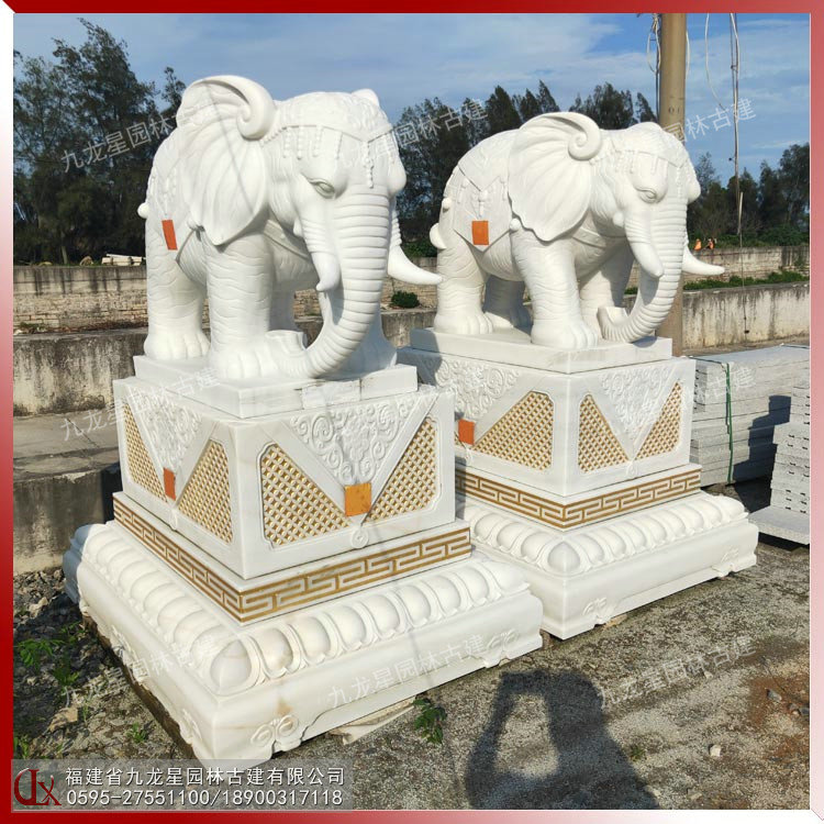 石雕汉白玉大象雕塑图片