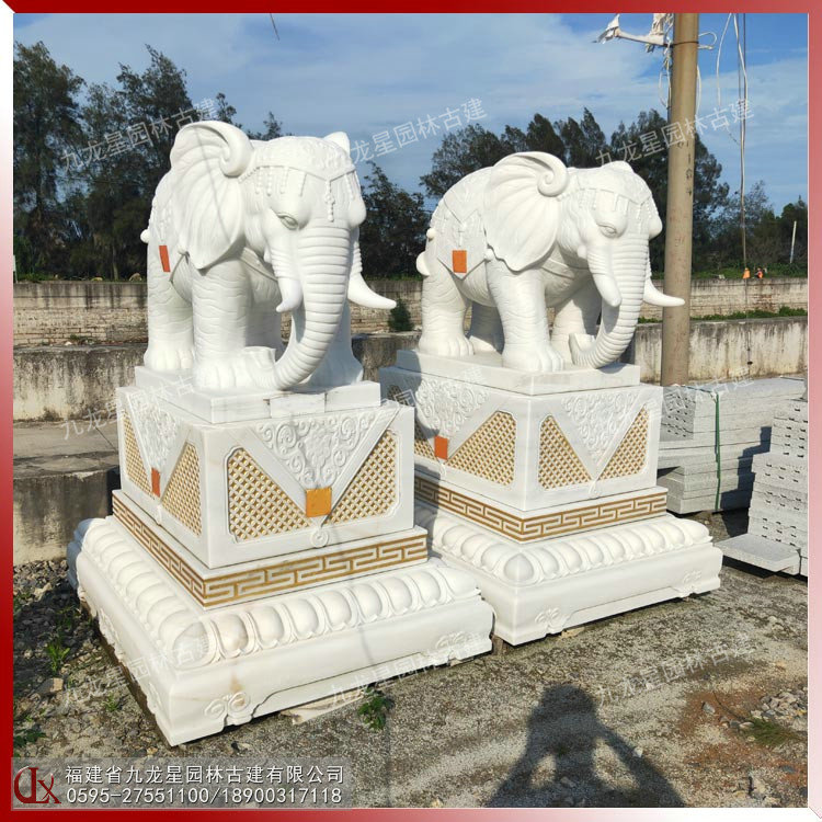 石雕汉白玉大象雕塑图片
