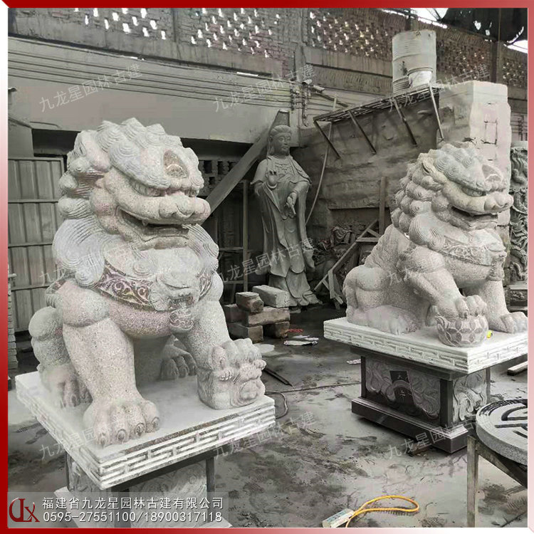 门口石狮子图片
