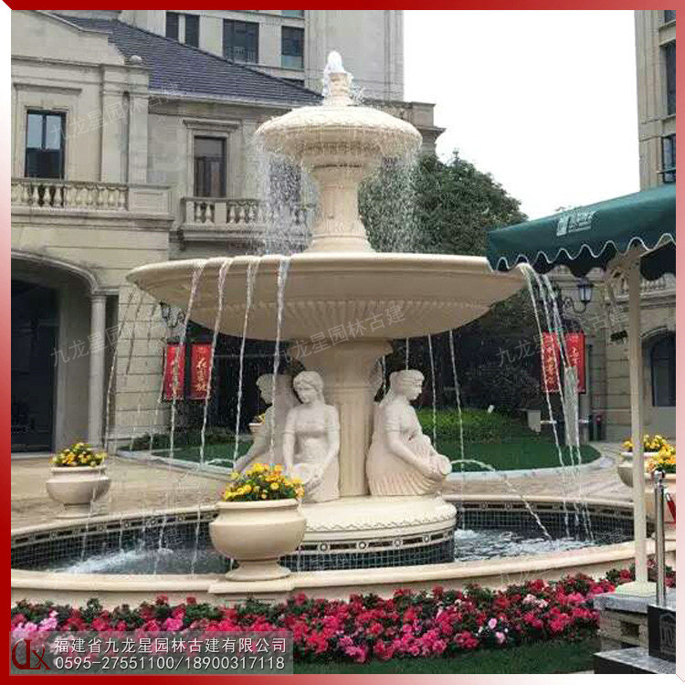 欧式人物石雕喷泉-中央花园 (1)