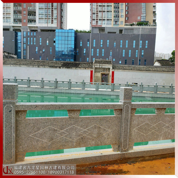 河堤石栏杆 图片
