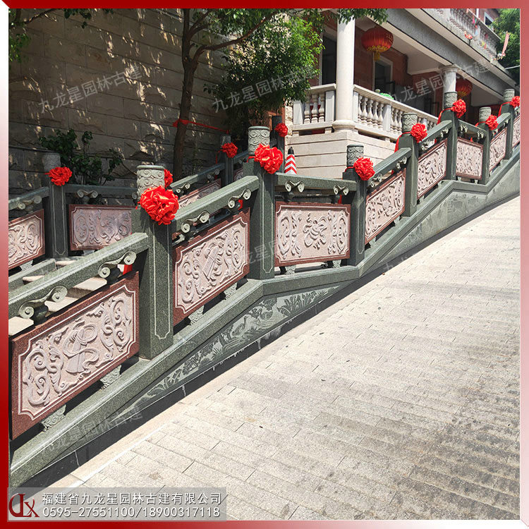 寺庙仿古石栏杆图片