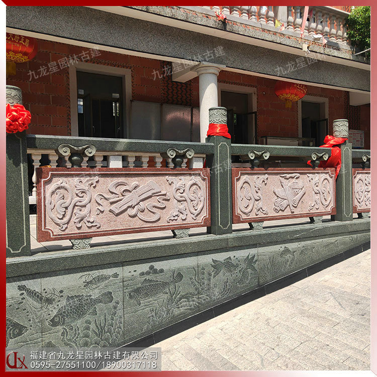 寺庙仿古石栏杆图片