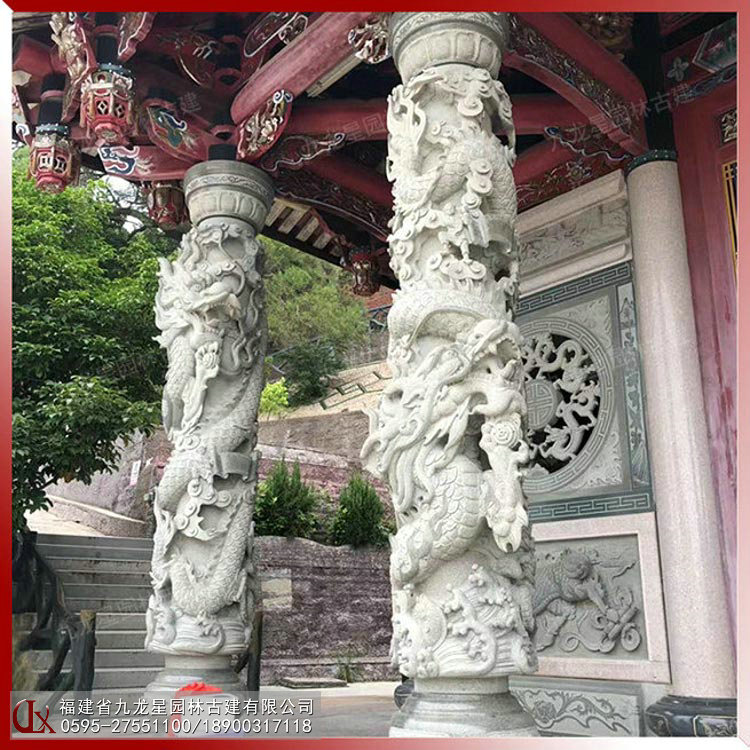 石雕龙柱图片