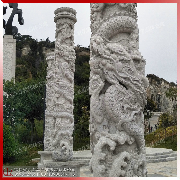 广场石雕龙柱图片