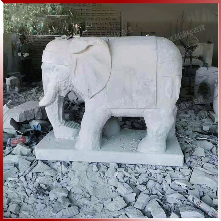 墓地石雕大象图片