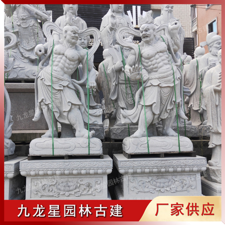 石雕哼哈二将图片