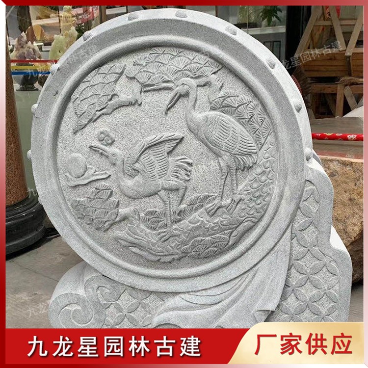 青石雕刻门当抱鼓石图片