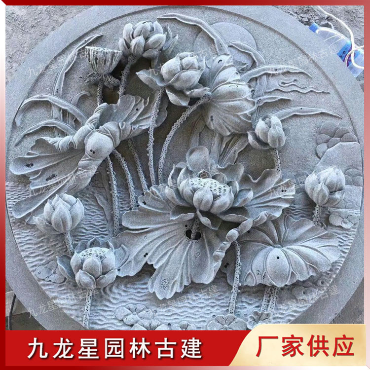 石雕莲花浮雕图片