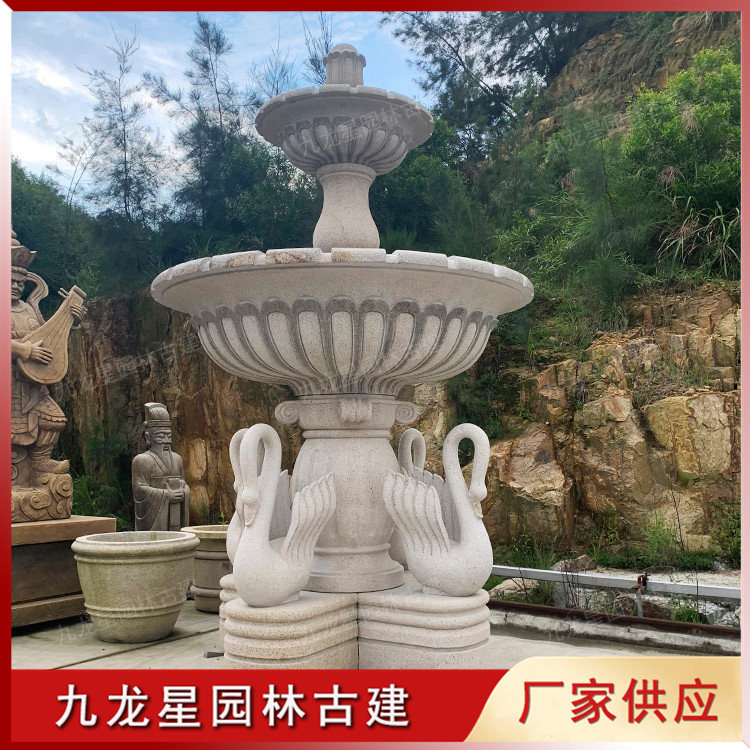 天鹅石雕喷泉水钵图片