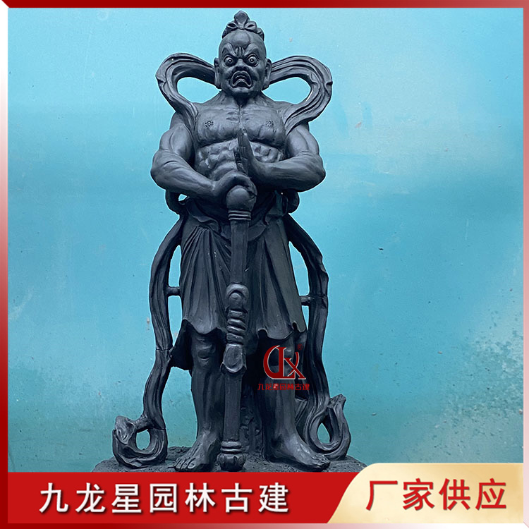 石雕哼哈二将雕刻图片