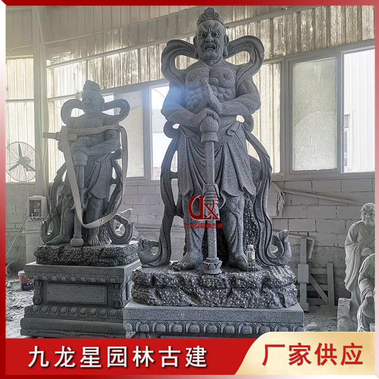 石雕哼哈二将图片