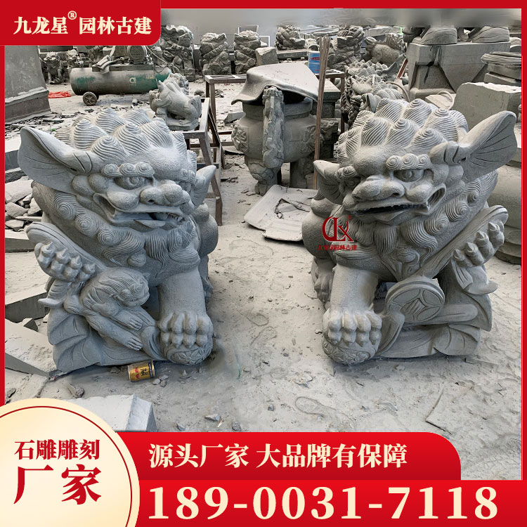 墓地石狮子图片